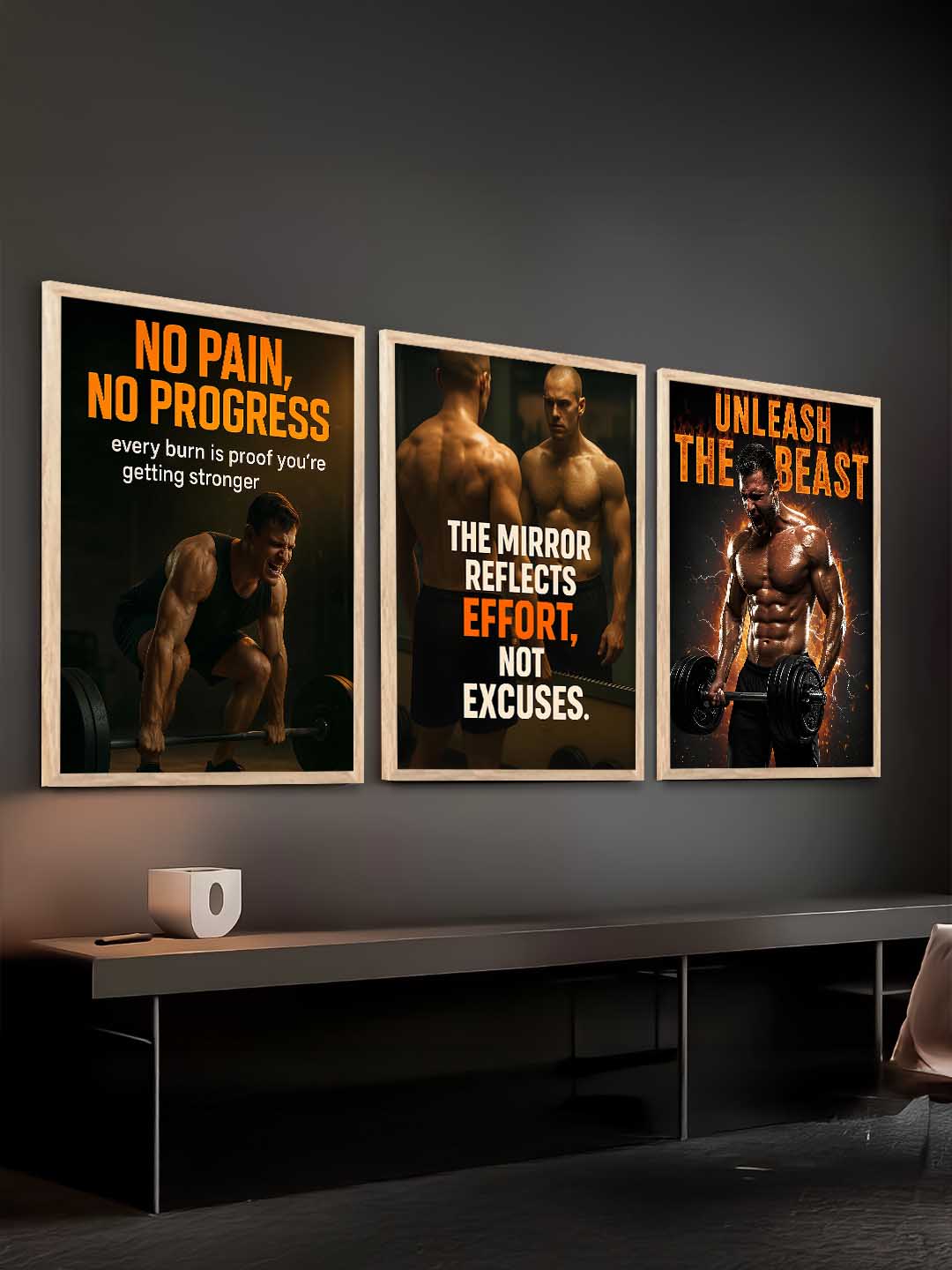 Bodybuilding Motivational Gym Wall Art Paintings for Living Room Bedroom