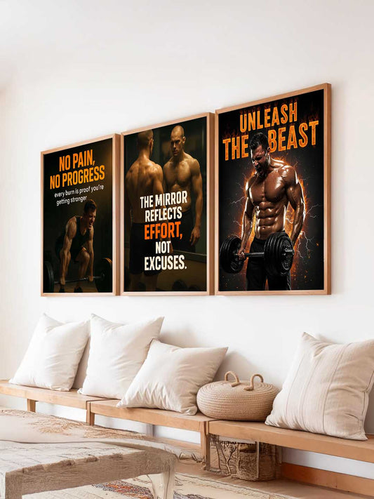 Bodybuilding Motivational Gym Wall Art Paintings for Living Room Bedroom