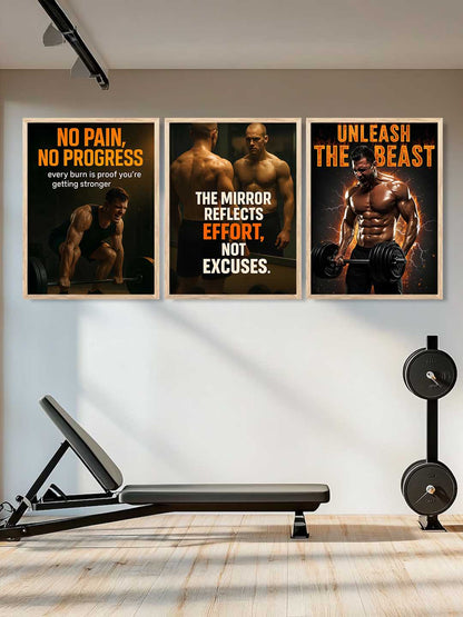 Bodybuilding Motivational Gym Wall Art Paintings for Living Room Bedroom