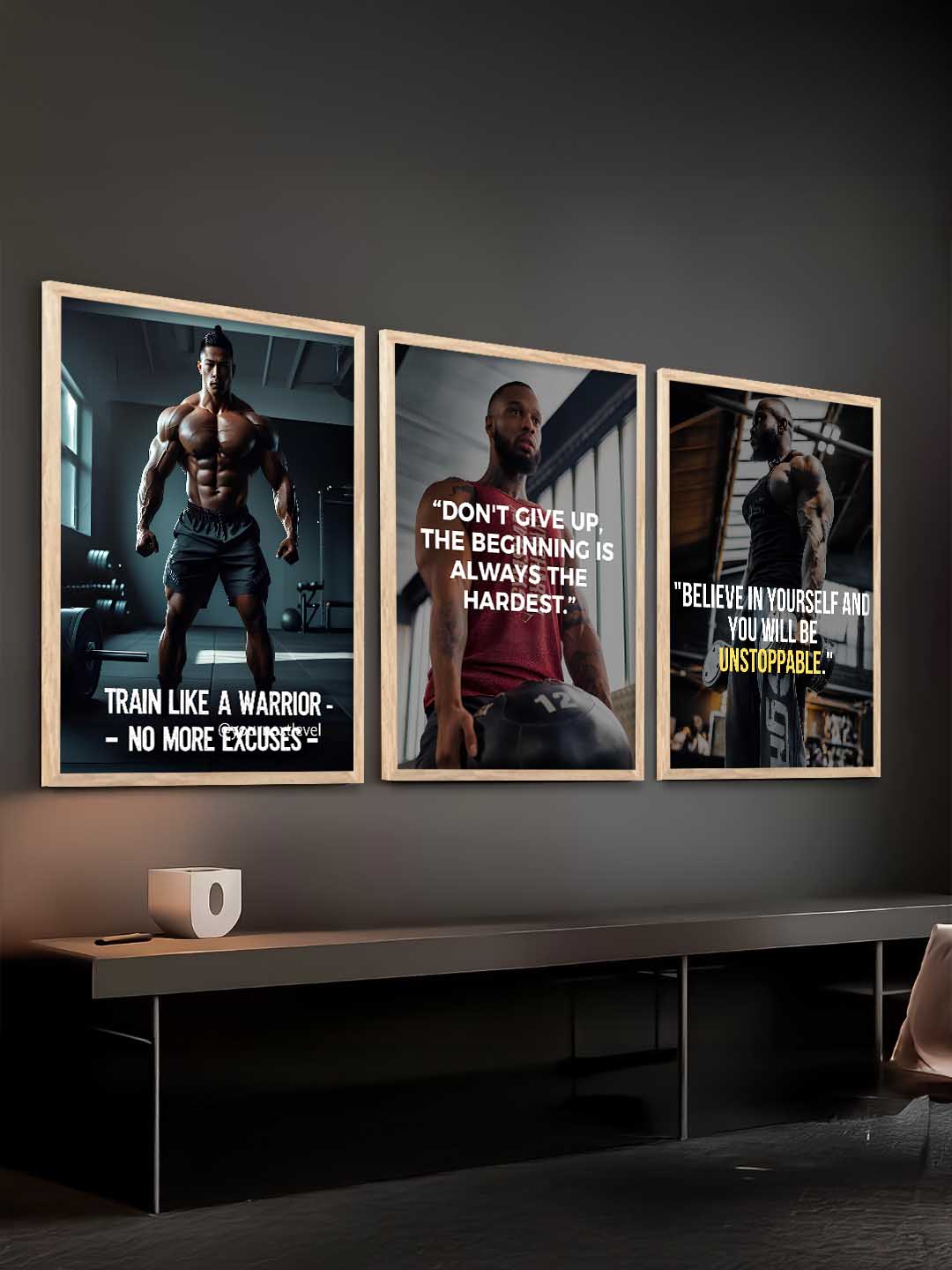 Fitness Workout  Motivational Gym Wall Art Paintings for Living Room Bedroom