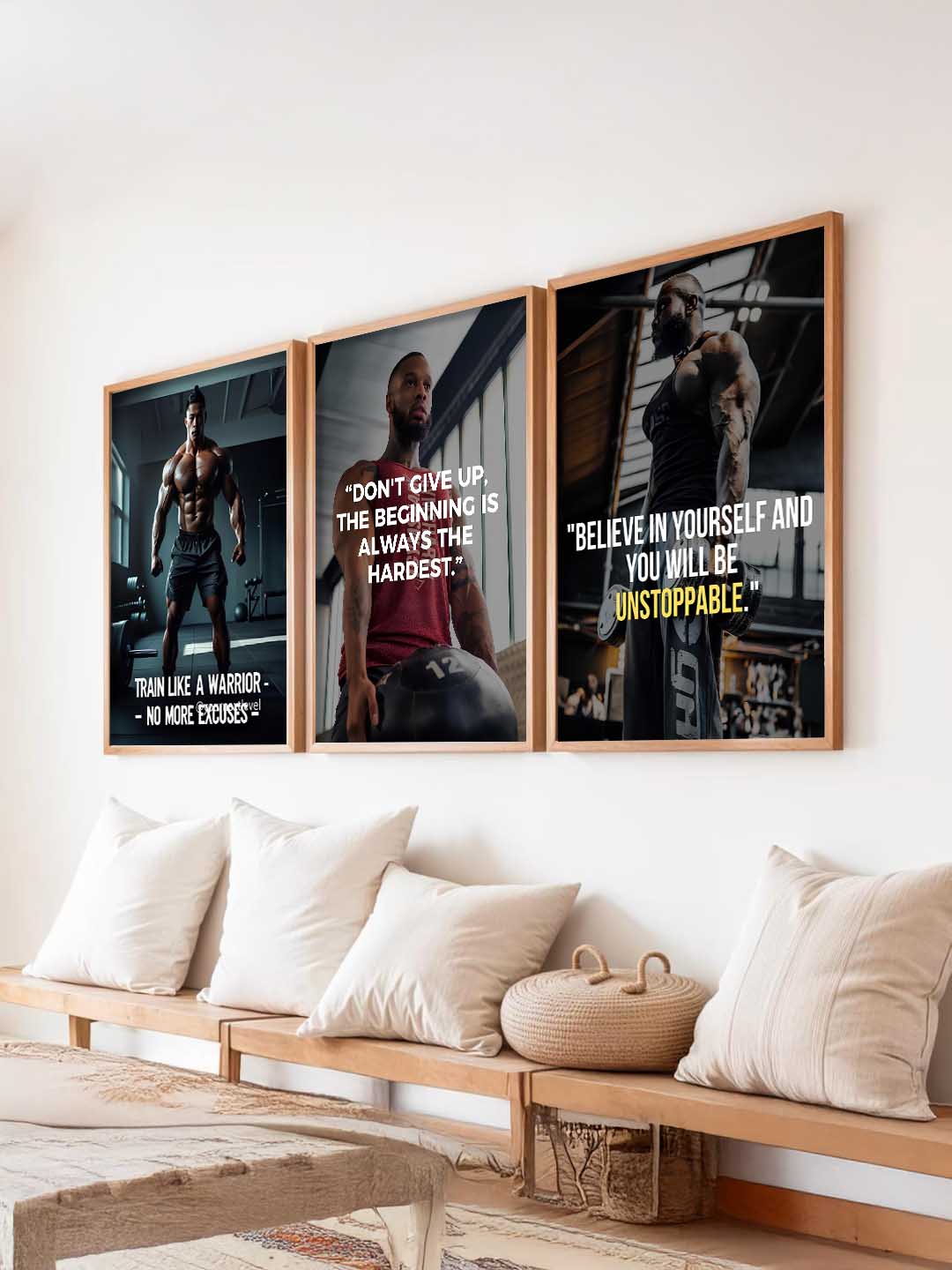 Fitness Workout  Motivational Gym Wall Art Paintings for Living Room Bedroom