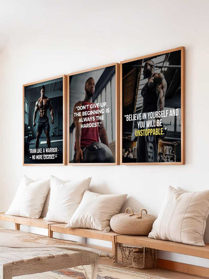 Fitness Workout  Motivational Gym Wall Art Paintings for Living Room Bedroom
