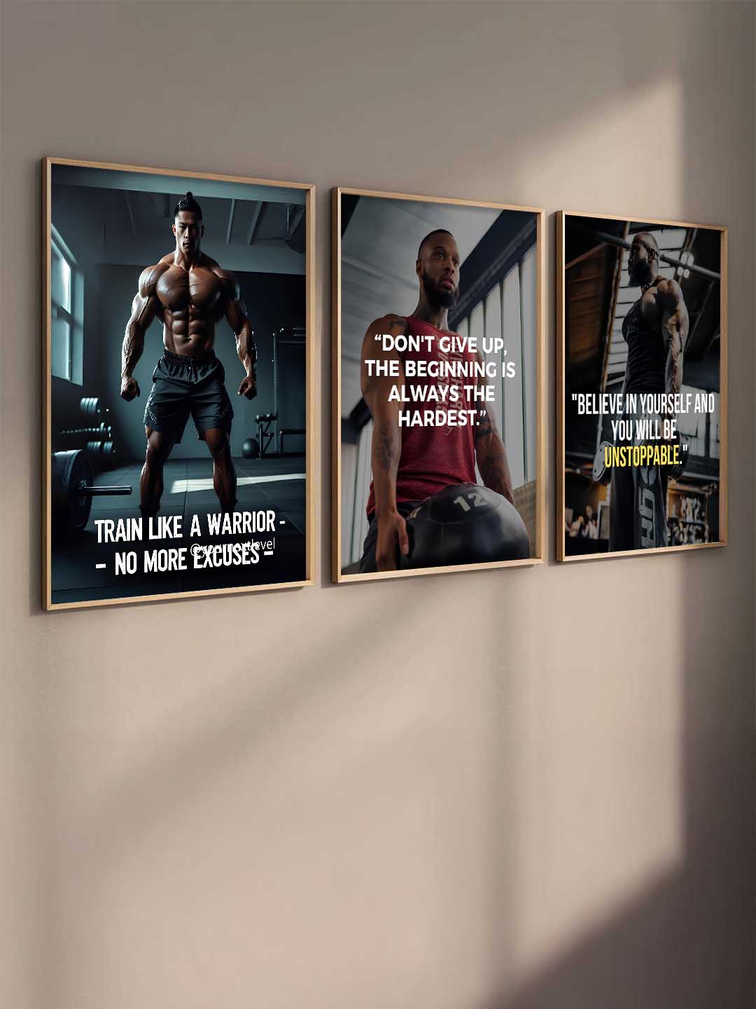 Fitness Workout  Motivational Gym Wall Art Paintings for Living Room Bedroom