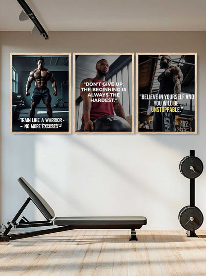 Fitness Workout  Motivational Gym Wall Art Paintings for Living Room Bedroom