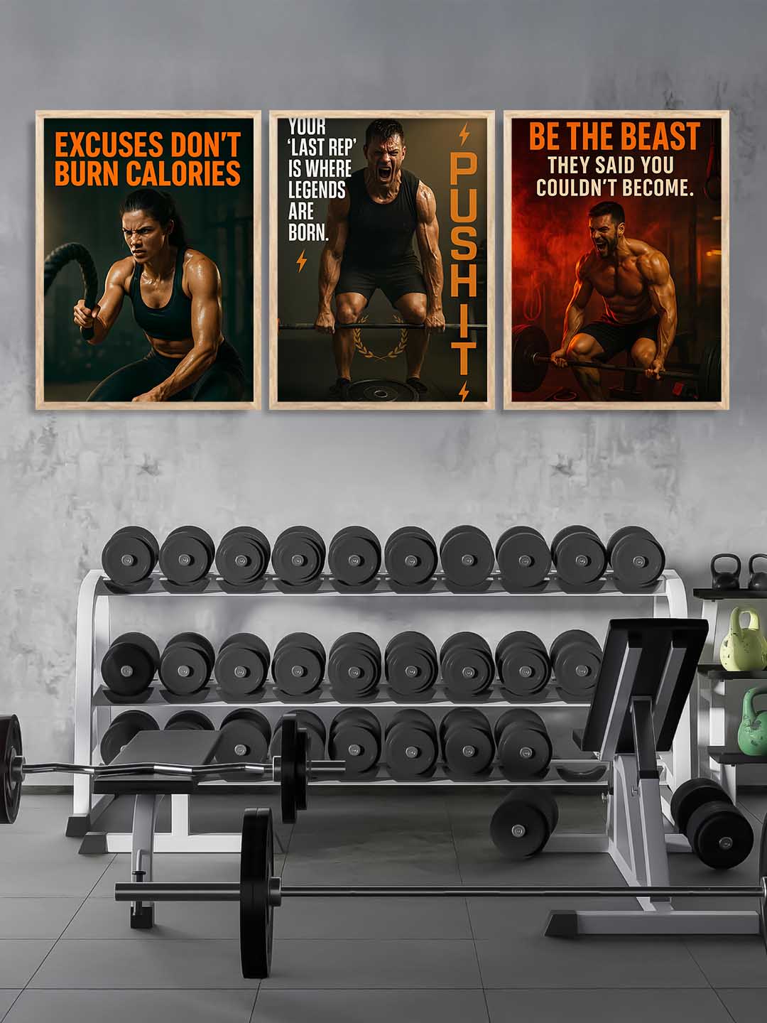 Bodybuilding  Workout  Motivational Gym Wall Art Paintings for Living Room Bedroom