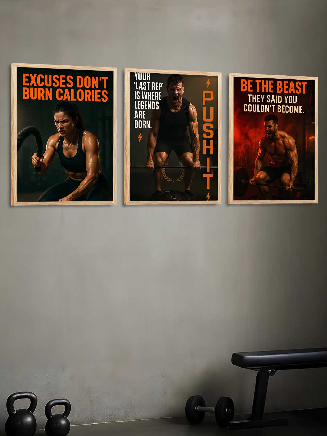 Bodybuilding  Workout  Motivational Gym Wall Art Paintings for Living Room Bedroom