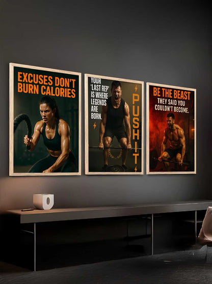 Bodybuilding  Workout  Motivational Gym Wall Art Paintings for Living Room Bedroom