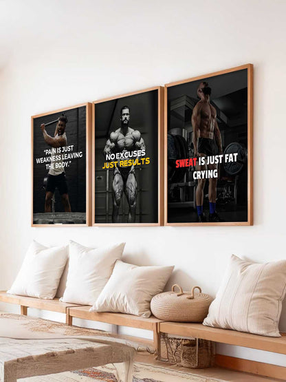 Fitness Workout Inspirational  Gym Wall Art Paintings for Living Room Bedroom