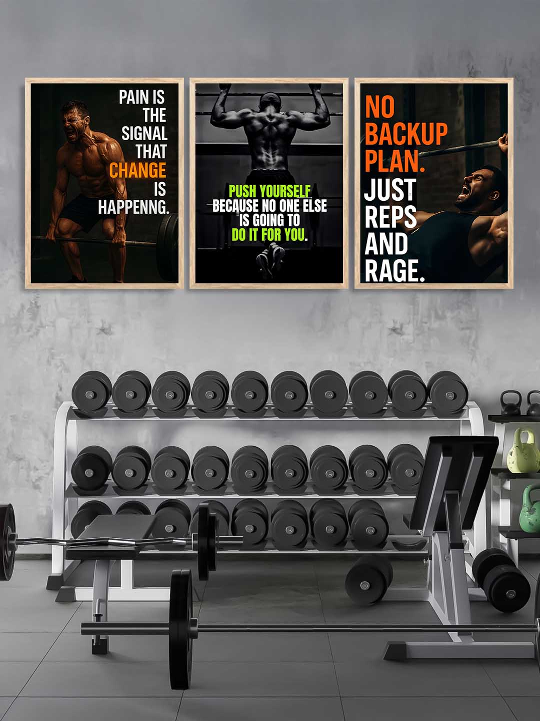 Fitness Workout Inspirational  Gym Wall Art Paintings for Living Room Bedroom