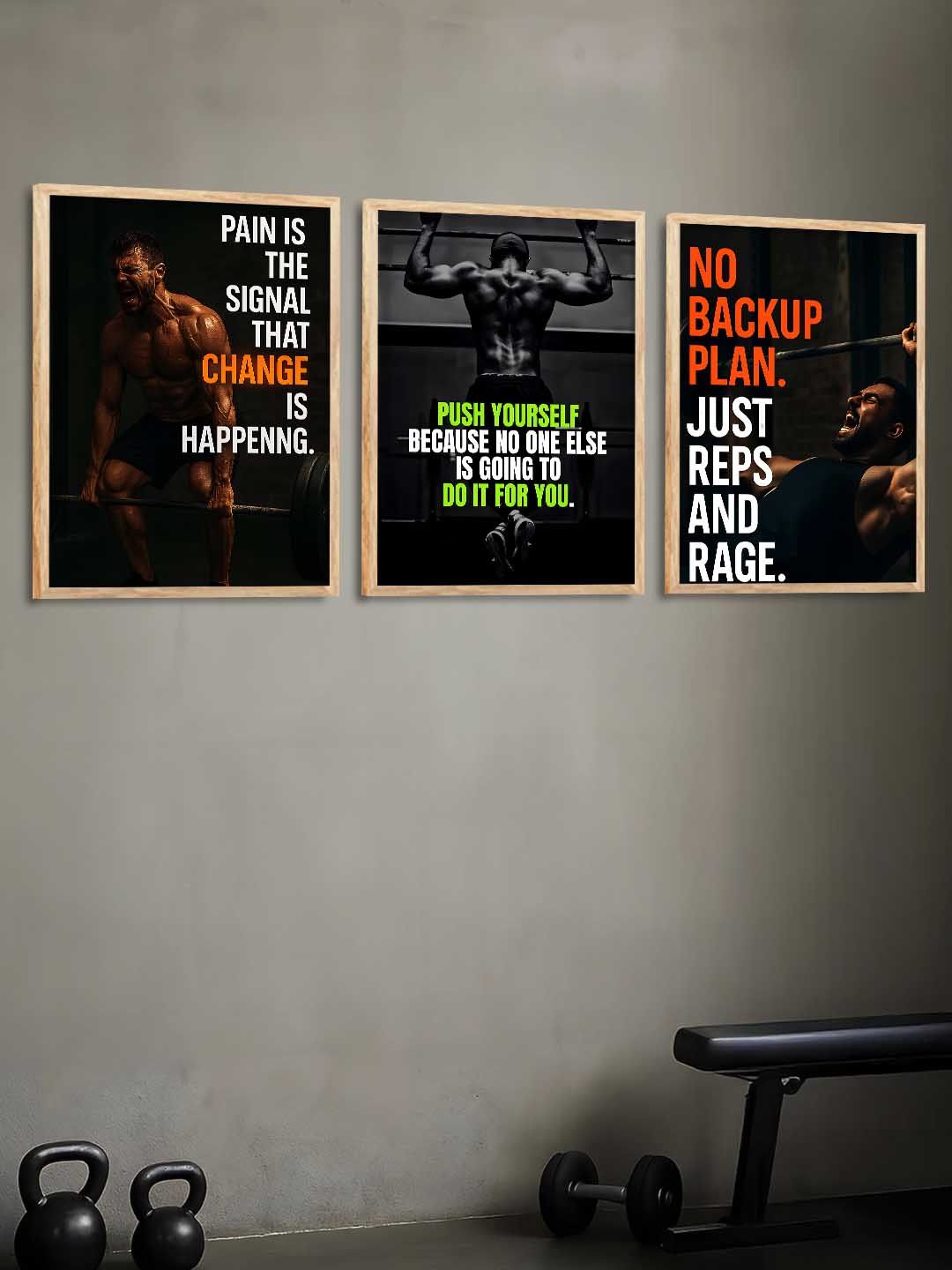 Fitness Workout Inspirational  Gym Wall Art Paintings for Living Room Bedroom