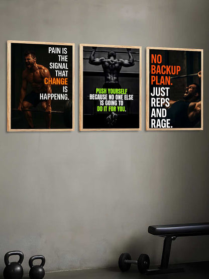 Fitness Workout Inspirational  Gym Wall Art Paintings for Living Room Bedroom