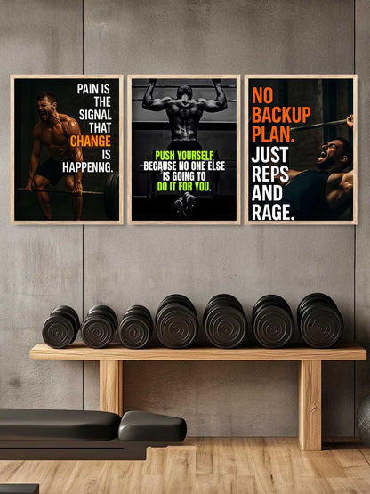 Fitness Workout Inspirational  Gym Wall Art Paintings for Living Room Bedroom