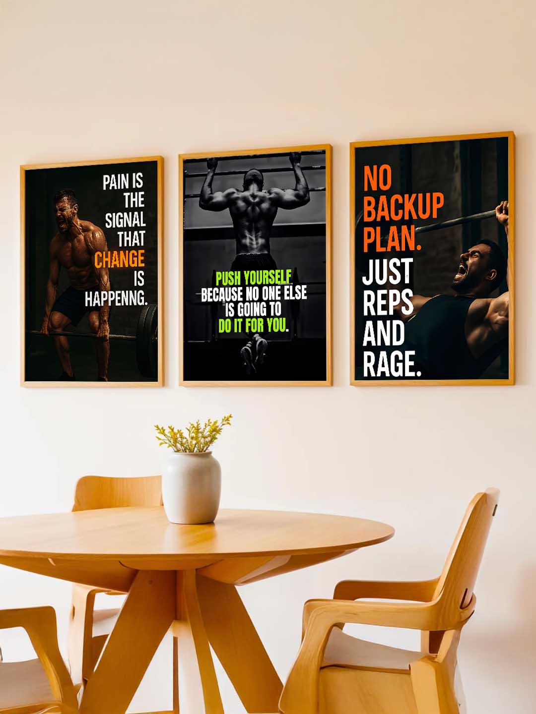 Fitness Workout Inspirational  Gym Wall Art Paintings for Living Room Bedroom