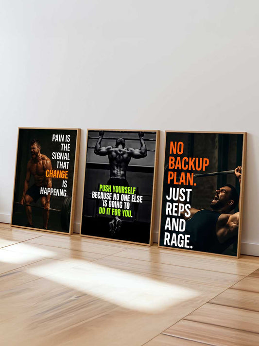 Fitness Workout Inspirational  Gym Wall Art Paintings for Living Room Bedroom