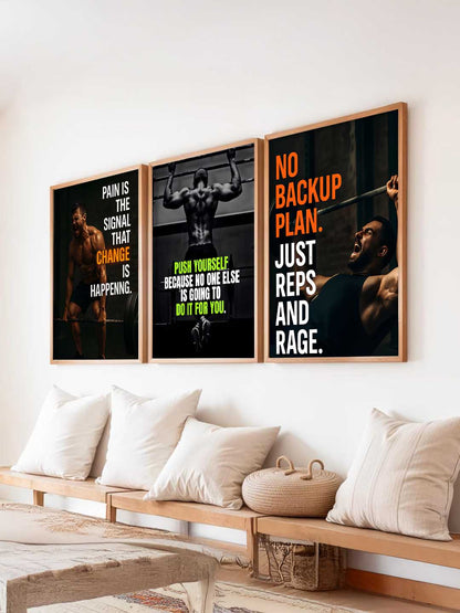 Fitness Workout Inspirational  Gym Wall Art Paintings for Living Room Bedroom