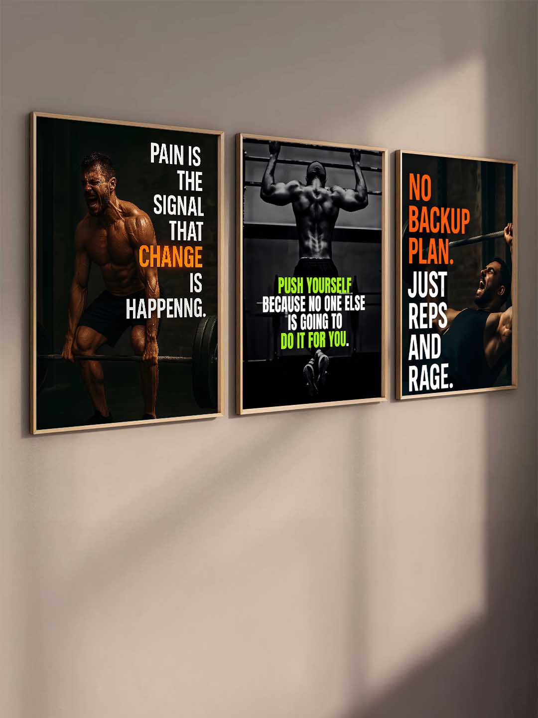 Fitness Workout Inspirational  Gym Wall Art Paintings for Living Room Bedroom