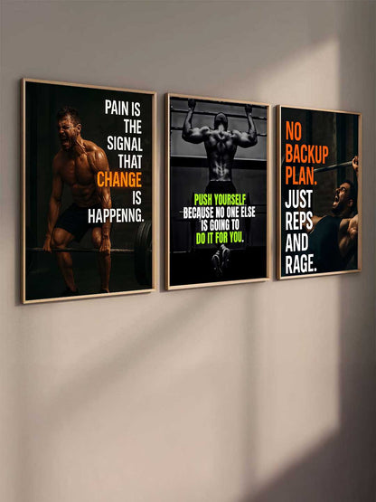 Fitness Workout Inspirational  Gym Wall Art Paintings for Living Room Bedroom