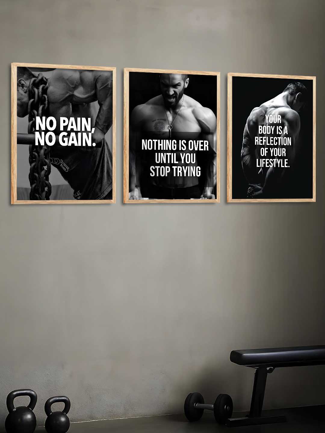 Fitness Workout Inspirational  Gym Wall Art Paintings for Living Room Bedroom