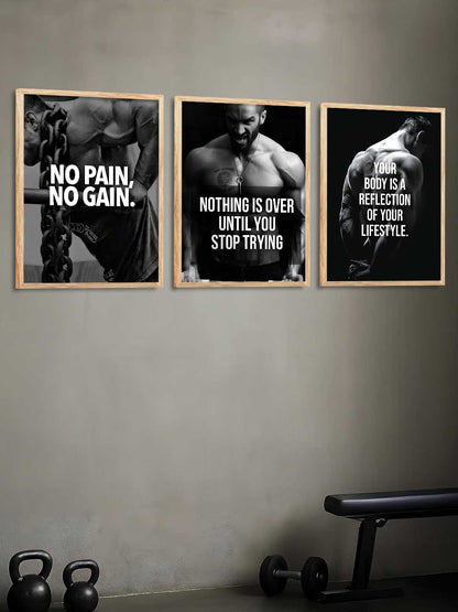 Fitness Workout Inspirational  Gym Wall Art Paintings for Living Room Bedroom