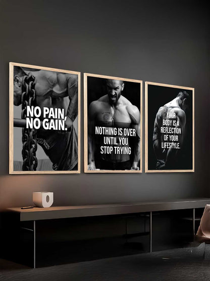 Fitness Workout Inspirational  Gym Wall Art Paintings for Living Room Bedroom