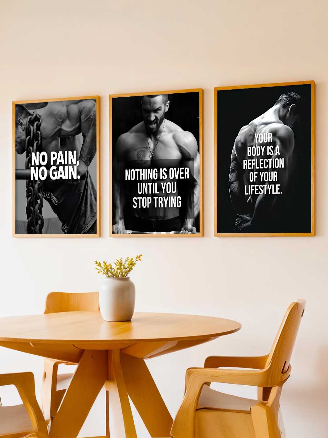 Fitness Workout Inspirational  Gym Wall Art Paintings for Living Room Bedroom