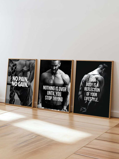 Fitness Workout Inspirational  Gym Wall Art Paintings for Living Room Bedroom