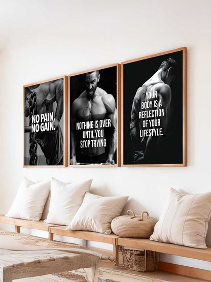 Fitness Workout Inspirational  Gym Wall Art Paintings for Living Room Bedroom