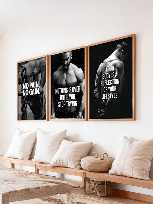 Fitness Workout Inspirational  Gym Wall Art Paintings for Living Room Bedroom