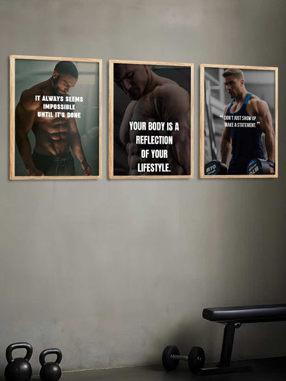 Workout Inspirational  Gym Wall Art Paintings for Living Room Bedroom