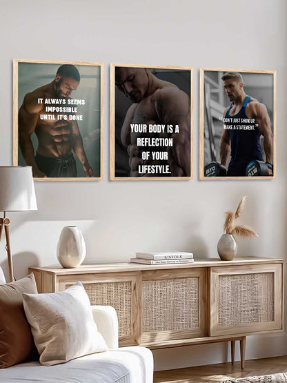 Workout Inspirational  Gym Wall Art Paintings for Living Room Bedroom