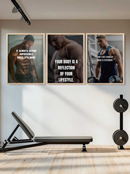Workout Inspirational  Gym Wall Art Paintings for Living Room Bedroom