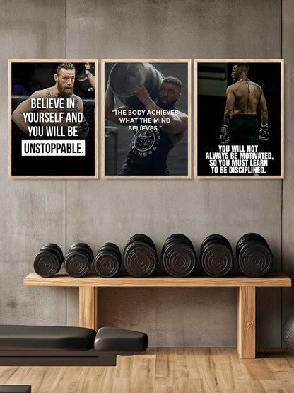 Bodybuilding Motivational Gym Wall Art Paintings for Living Room Bedroom