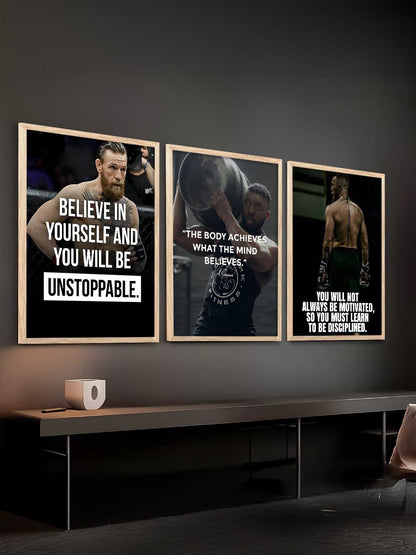 Bodybuilding Motivational Gym Wall Art Paintings for Living Room Bedroom