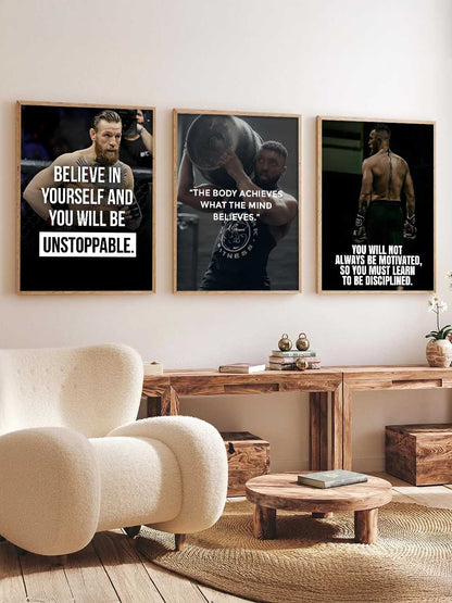 Bodybuilding Motivational Gym Wall Art Paintings for Living Room Bedroom