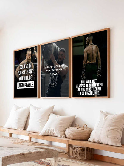 Bodybuilding Motivational Gym Wall Art Paintings for Living Room Bedroom