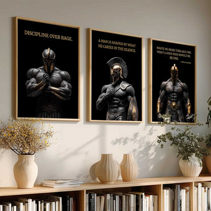Spartan Warrior Motivational Wall Art Paintings for Living Room Bedroom