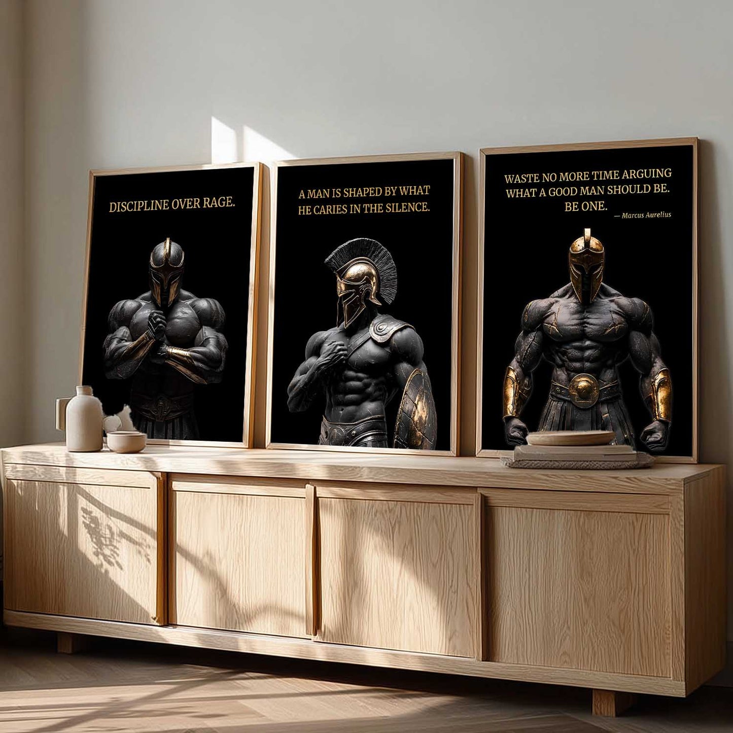 Spartan Warrior Motivational Wall Art Paintings for Living Room Bedroom