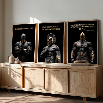 Spartan Warrior Motivational Wall Art Paintings for Living Room Bedroom