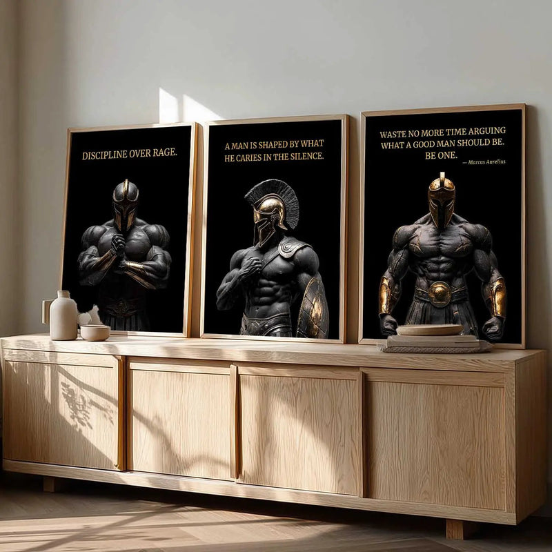 Spartan Warrior Motivational Wall Art Paintings for Living Room Bedroom
