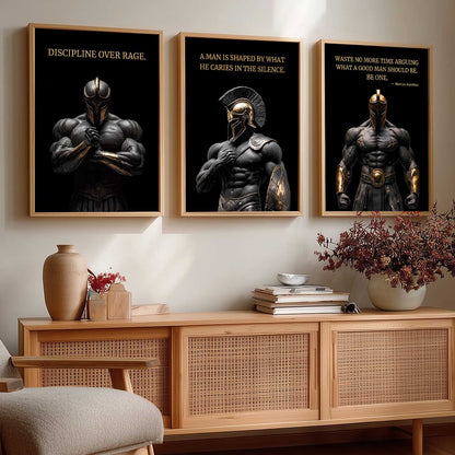 Spartan Warrior Motivational Wall Art Paintings for Living Room Bedroom