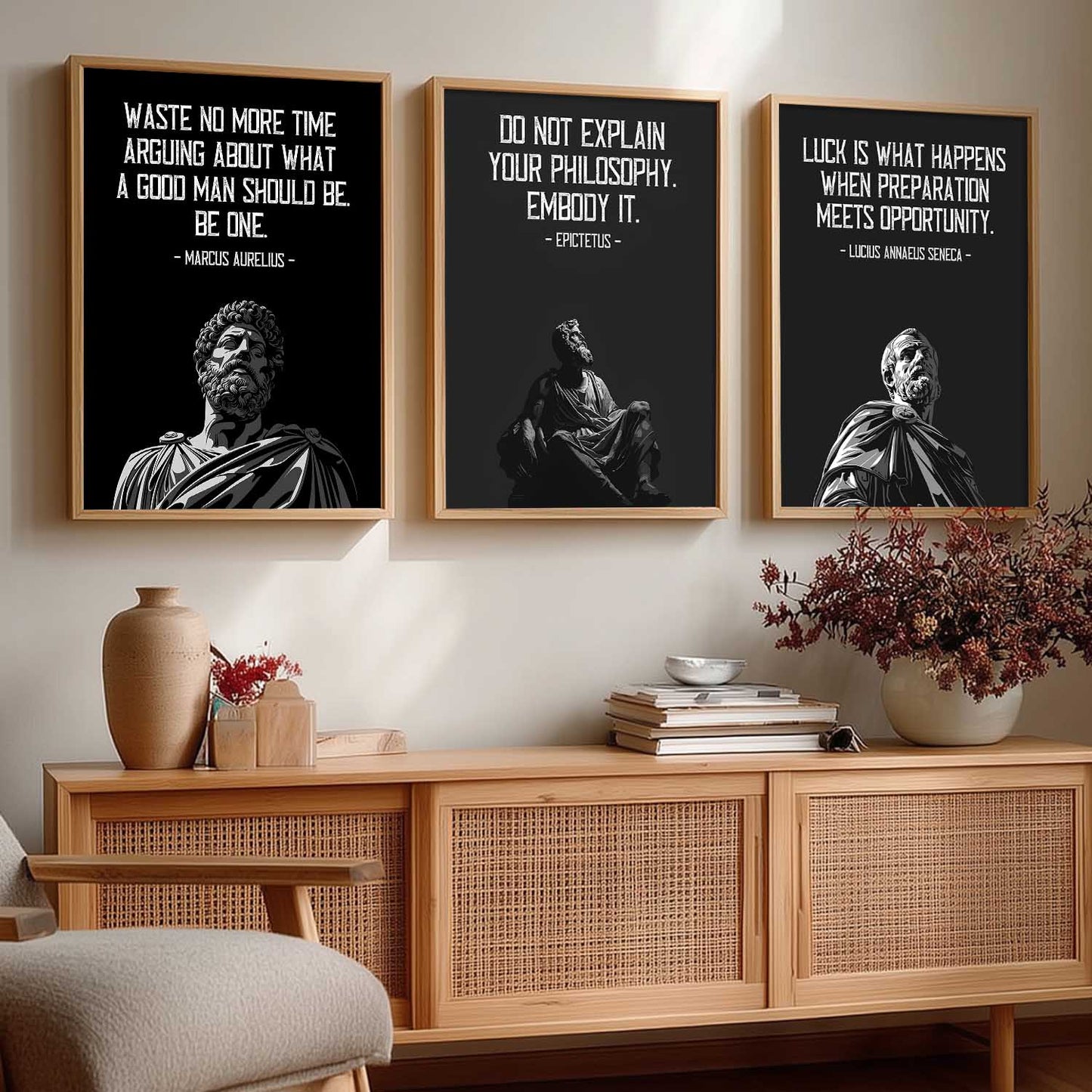 Stoic Philosophers  Motivational Wall Art Paintings for Living Room Bedroom