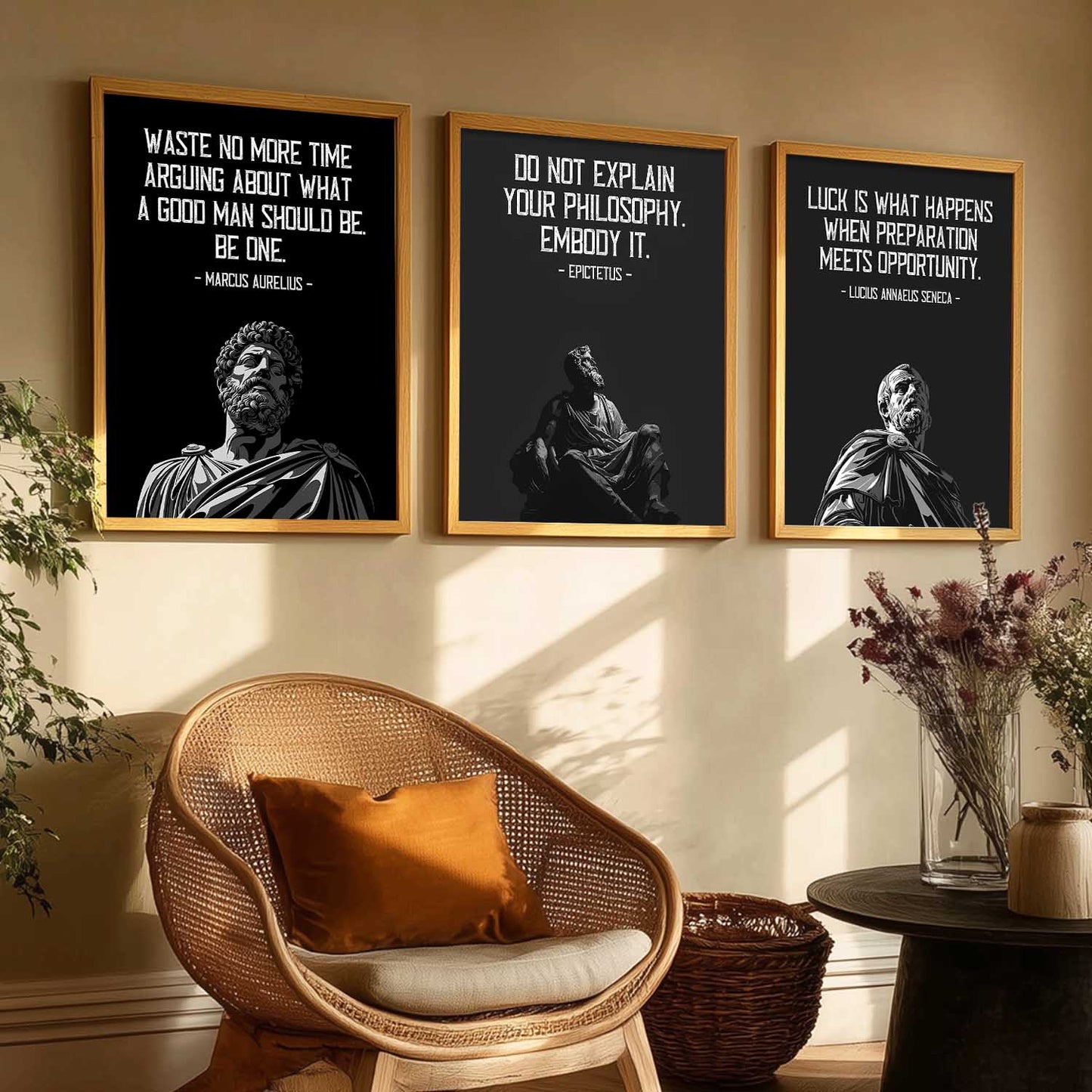 Stoic Philosophers  Motivational Wall Art Paintings for Living Room Bedroom
