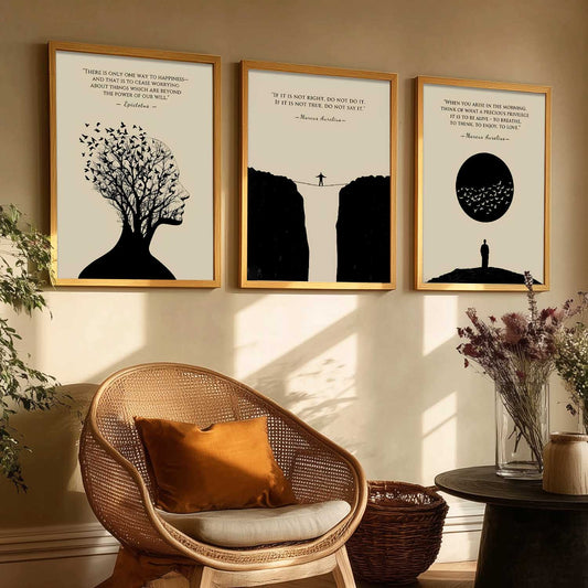 Marcus Aurelius Philosophy Motivational Wall Art Paintings for Living Room Bedroom