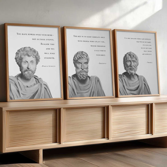 Stoic Philosophers Motivational Wall Art Paintings for Living Room Bedroom