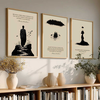 Marcus Aurelius Philosophy Motivational  Wall Art Paintings for Living Room Bedroom