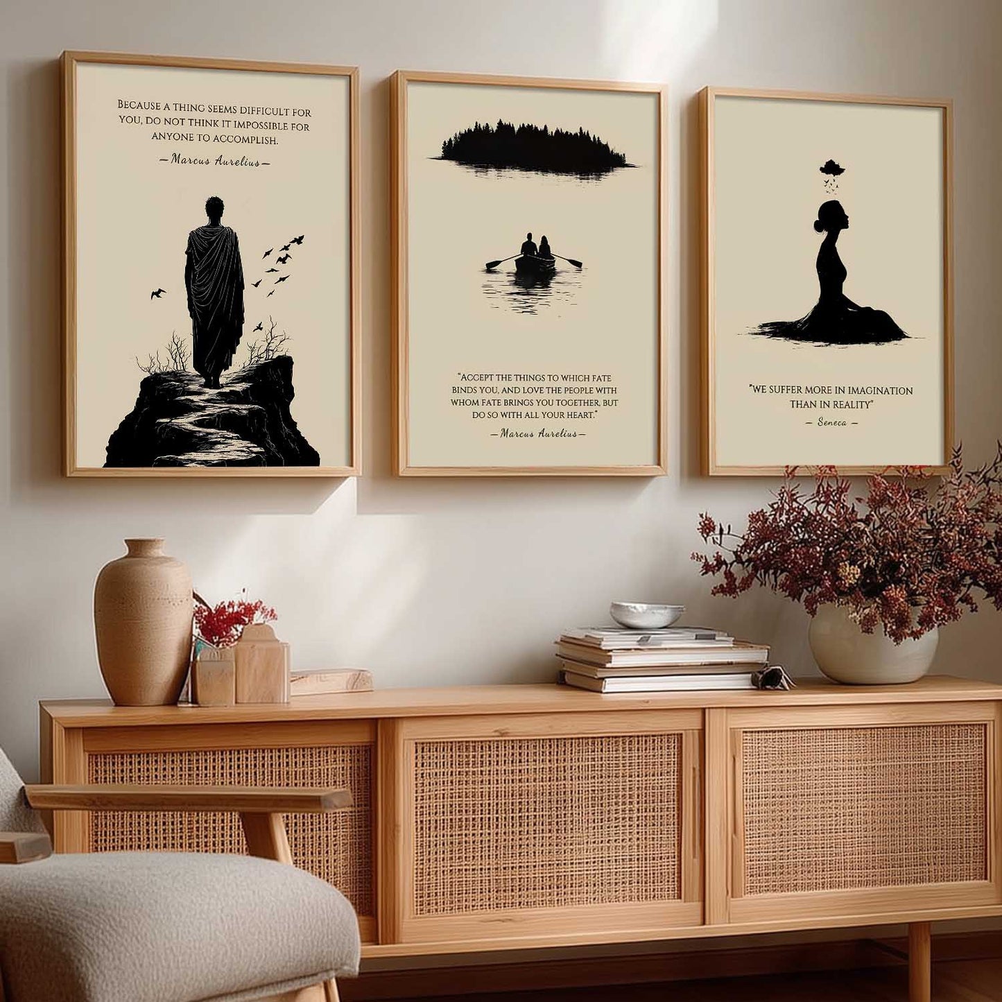 Marcus Aurelius Philosophy Motivational  Wall Art Paintings for Living Room Bedroom