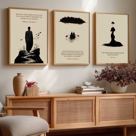 Marcus Aurelius Philosophy Motivational  Wall Art Paintings for Living Room Bedroom