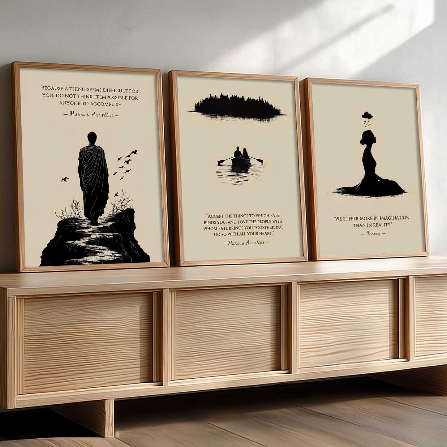 Marcus Aurelius Philosophy Motivational  Wall Art Paintings for Living Room Bedroom