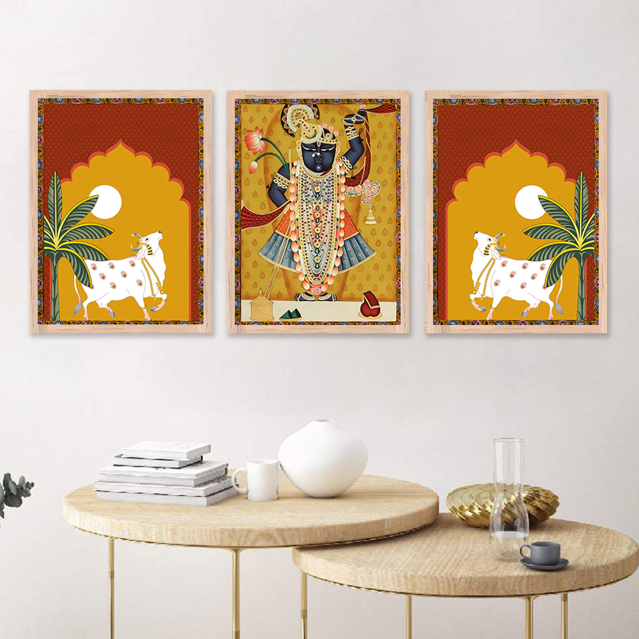 Classic Traditional Shrinath Ji Painting : Pichwai & Madhubani Framed Art-Kotart