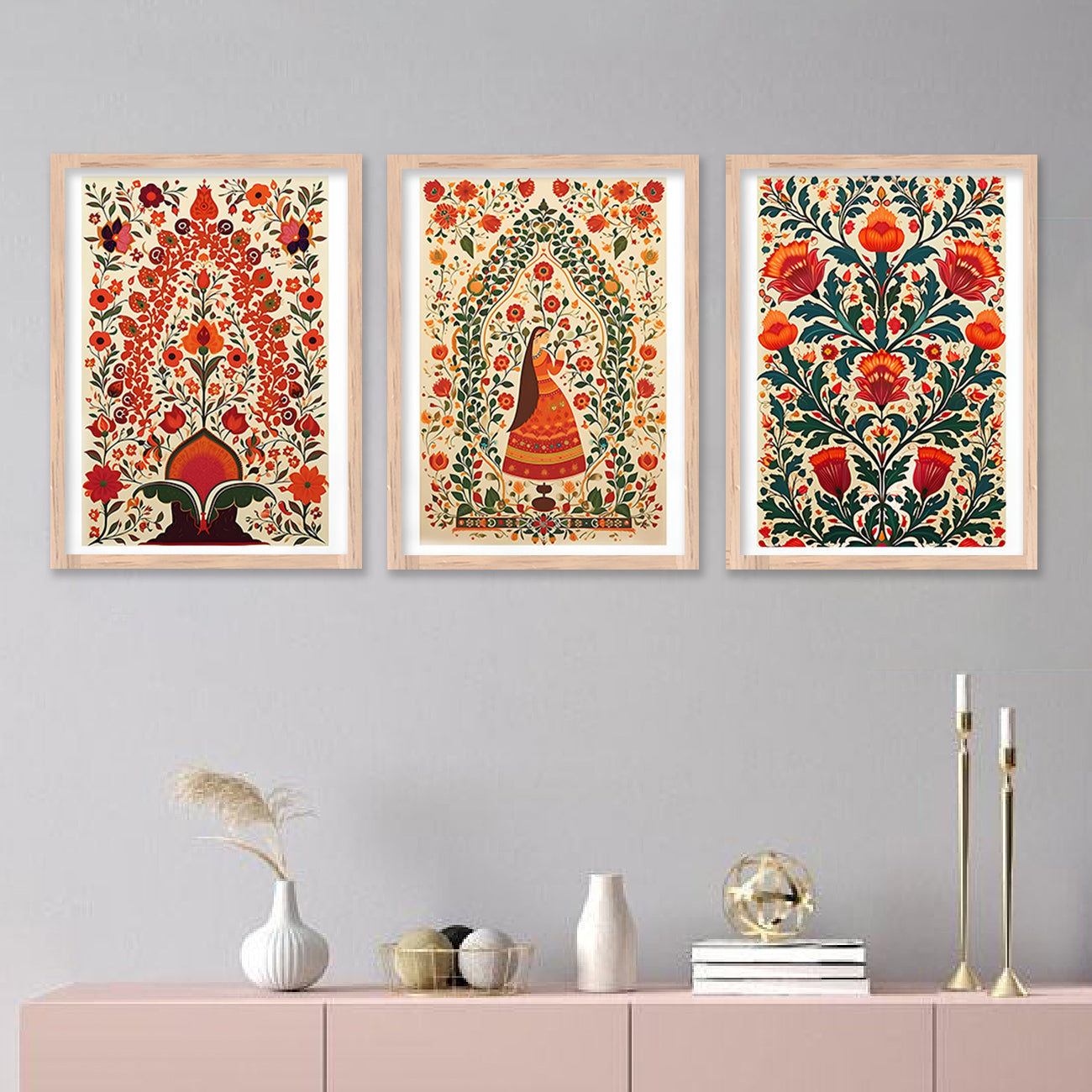 Traditional Painting : Beautiful Madhubani Framed Art-Kotart